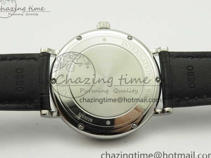 MIROTIME 0808 Portofino Automatic SS FKF 1:1 Best Edition White Dial RG Markers on Black Leather Strap A Stretchable 7141